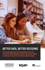 Data-driven decision making in education, Postsecondary Data Partnership, student success, college completion, education analytics.
