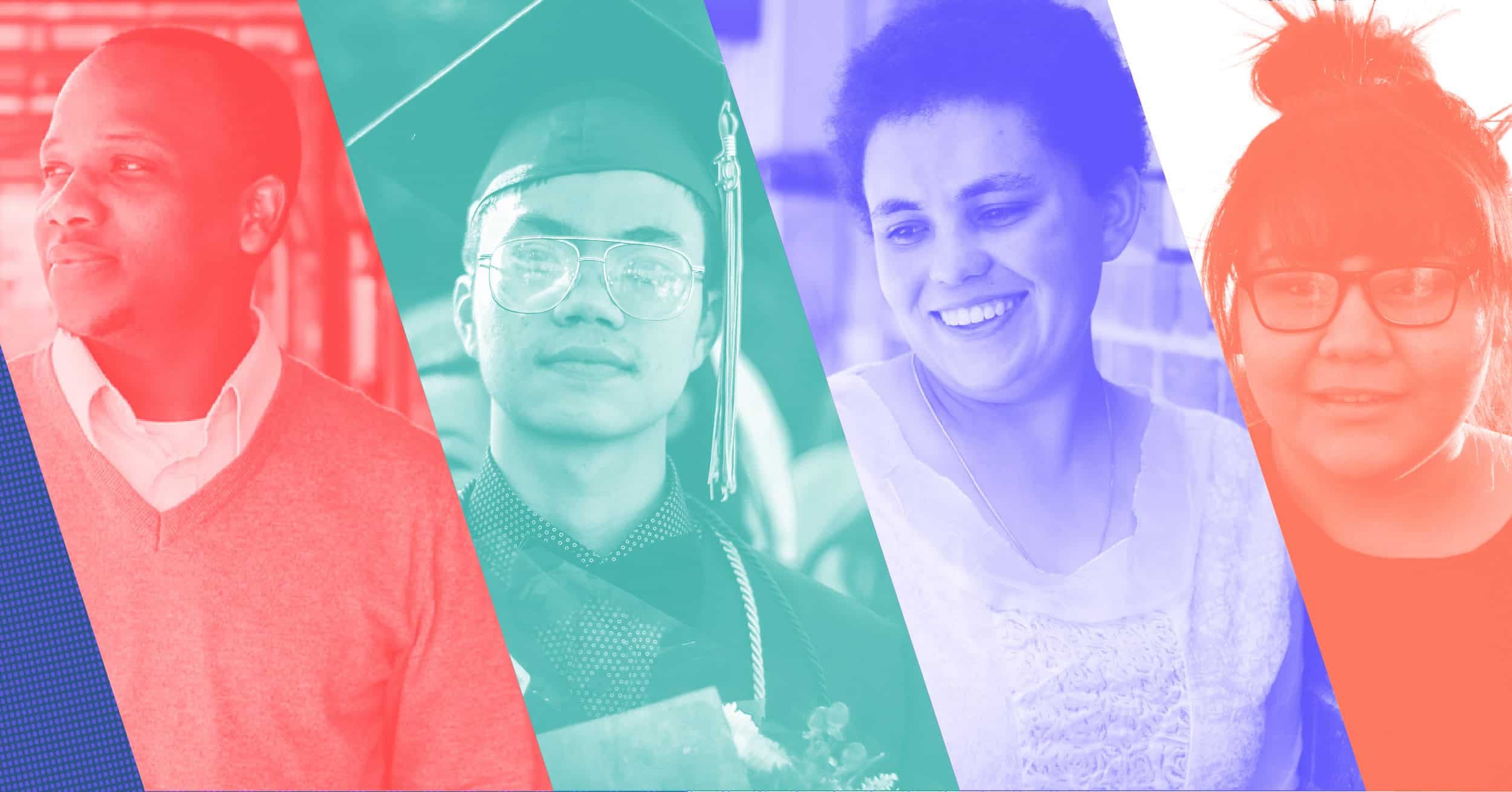 Diverse students representing higher education and college success initiatives at Complete College America.