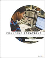 Student working with computer and electronic equipment in a laboratory setting, emphasizing education and technology advancements.