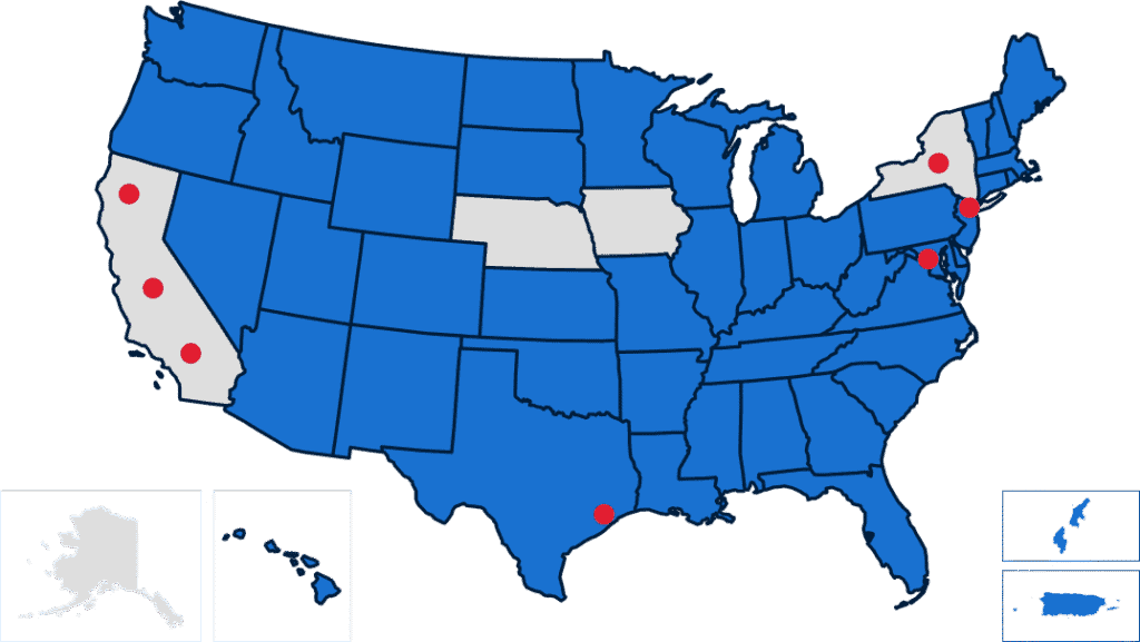 CCAMainsite complete college America initiative map highlighting key states for higher education reform efforts.