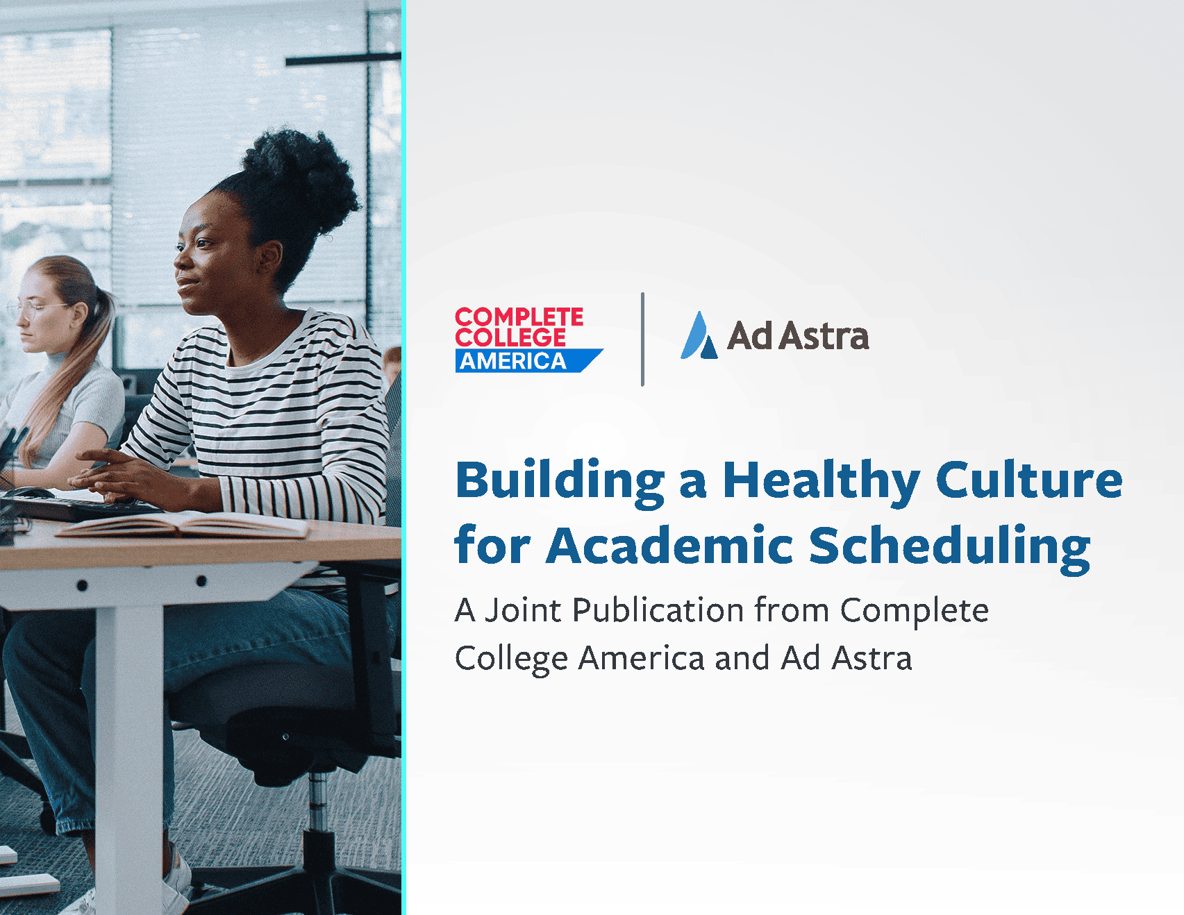 Students studying in a classroom focused on building a healthy culture for academic scheduling, emphasizing college success and higher education initiatives.